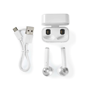 Nedis HPBT3052WT - Auriculares earbuds Bluetooth 5.0 True Wireless c/ microfone