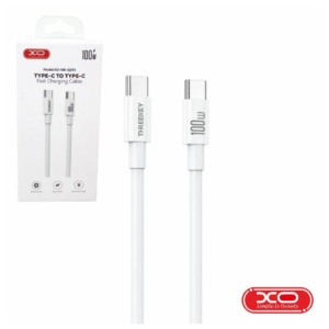 Cabo USB-C Macho / USB-C Macho 100W PD 1m Branco XO Ref:NB-Q293-WH EAN:6975837584129