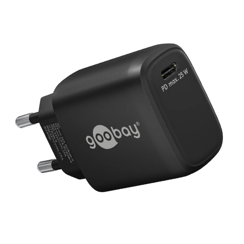 Goobay 65367 - Carregador GaN 1×USB-C PD (25W) - Preto Goobay 65367 - Carregador GaN 1×USB-C PD (25W) - Preto