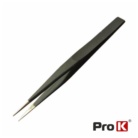 - Pinça c/ isolamento anti-estática - Não magnética - Material: Aço inoxidável - Comprimento: 123mm